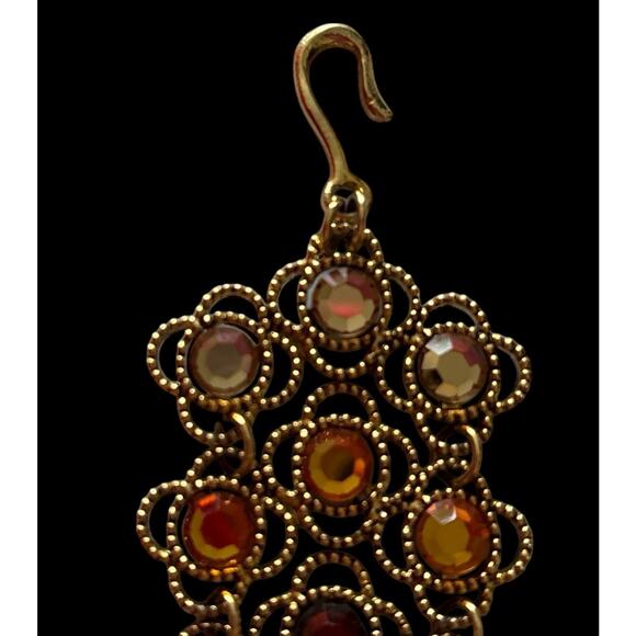 Rhinestone Crystal Link Choker Necklace Party Prom Necklace Women Gold Brown - Picture 10 of 10